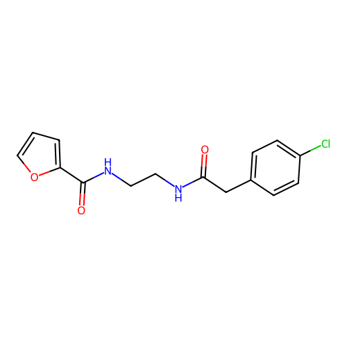 N-(2-{[2-(4-chlorophenyl)acetyl]amino}ethyl)-2-furamide structure