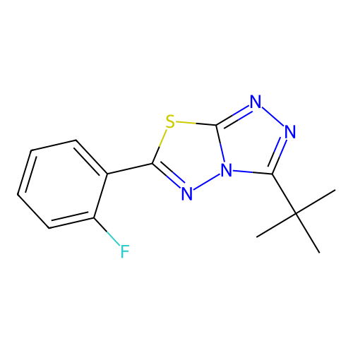 3-Tert-butyl-6-(2-fluorophenyl)-[1,2,4]triazolo[3,4-b][1,3,4]thiadiazole structure