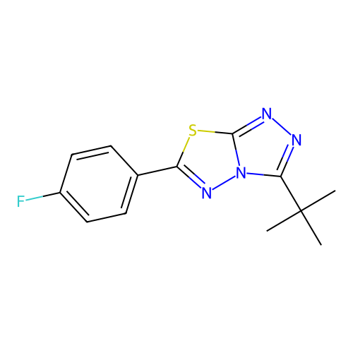 3-Tert-butyl-6-(4-fluorophenyl)-[1,2,4]triazolo[3,4-b][1,3,4]thiadiazole structure