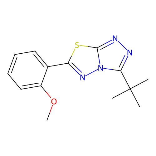 2-(3-Tert-butyl[1,2,4]triazolo[3,4-b][1,3,4]thiadiazol-6-yl)phenyl methyl ether structure