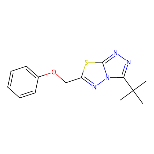 3-Tert-butyl-6-(phenoxymethyl)-[1,2,4]triazolo[3,4-b][1,3,4]thiadiazole structure
