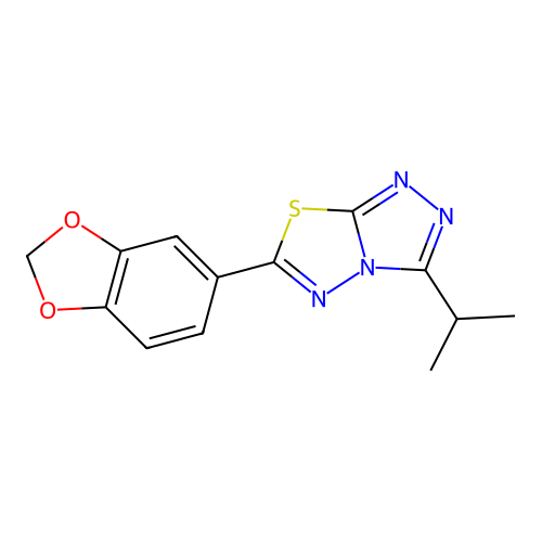 6-(1,3-Benzodioxol-5-yl)-3-propan-2-yl-[1,2,4]triazolo[3,4-b][1,3,4]thiadiazole structure