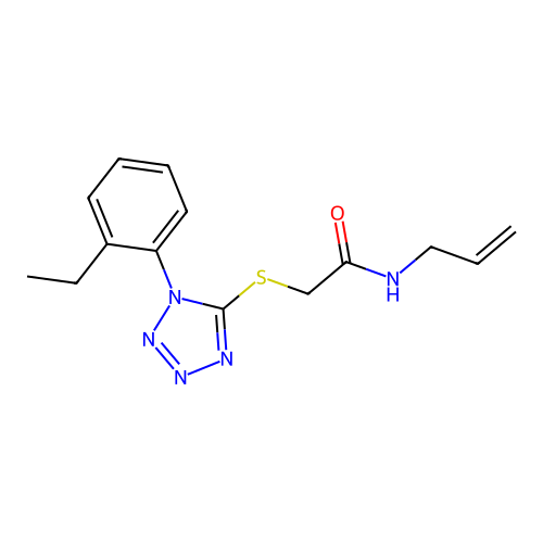 2-{[1-(2-ethylphenyl)-1H-tetrazol-5-yl]sulfanyl}-N-(prop-2-en-1-yl)acetamide structure