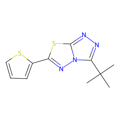 3-tert-Butyl-6-thiophen-2-yl-[1,2,4]triazolo[3,4-b][1,3,4]thiadiazole structure