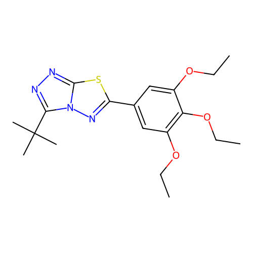 3-Tert-butyl-6-(3,4,5-triethoxyphenyl)[1,2,4]triazolo[3,4-b][1,3,4]thiadiazole structure