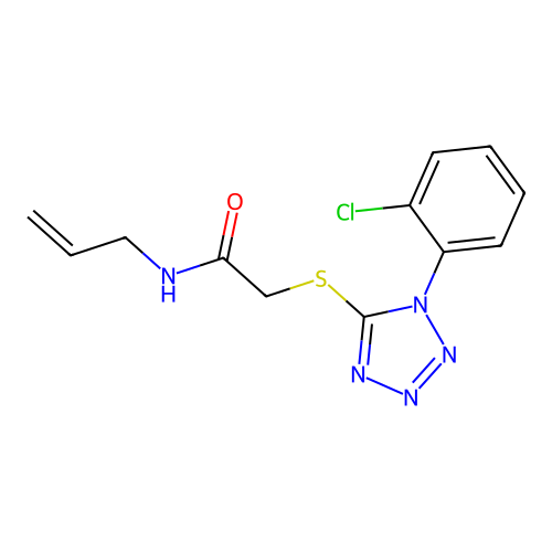 2-{[1-(2-chlorophenyl)-1H-tetrazol-5-yl]sulfanyl}-N-(prop-2-en-1-yl)acetamide structure