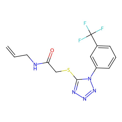 N-prop-2-enyl-2-[1-[3-(trifluoromethyl)phenyl]tetrazol-5-yl]sulfanylacetamide structure