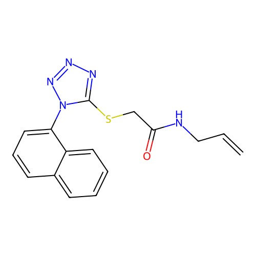 2-{[1-(naphthalen-1-yl)-1H-tetrazol-5-yl]sulfanyl}-N-(prop-2-en-1-yl)acetamide structure