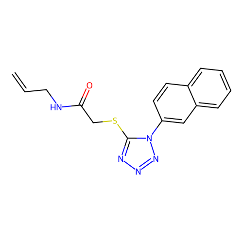 2-{[1-(naphthalen-2-yl)-1H-tetrazol-5-yl]sulfanyl}-N-(prop-2-en-1-yl)acetamide structure