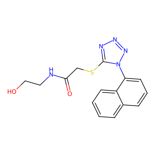 N-(2-hydroxyethyl)-2-((1-(naphthalen-1-yl)-1H-tetrazol-5-yl)thio)acetamide structure