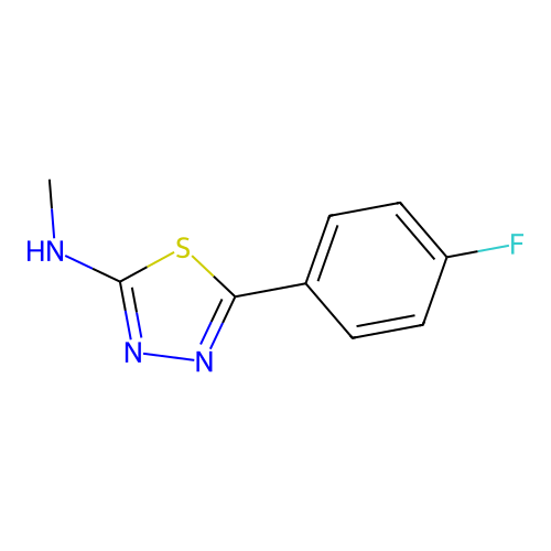 5-(4-fluorophenyl)-N-methyl-1,3,4-thiadiazol-2-amine structure