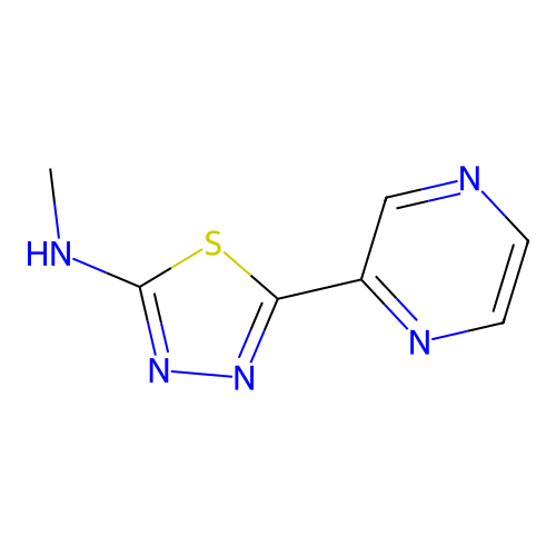 N-methyl-5-pyrazin-2-yl-1,3,4-thiadiazol-2-amine structure