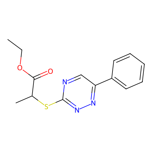 Ethyl 2-[(6-phenyl-1,2,4-triazin-3-yl)sulfanyl]propanoate structure