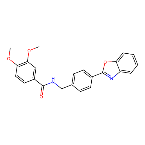 N-[4-(1,3-benzoxazol-2-yl)benzyl]-3,4-dimethoxybenzamide structure