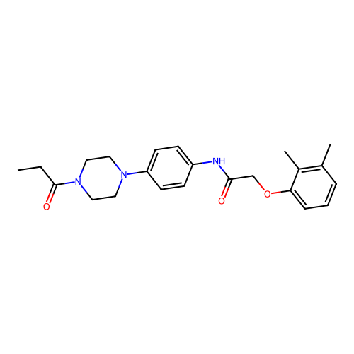 2-(2,3-dimethylphenoxy)-N-[4-(4-propanoylpiperazin-1-yl)phenyl]acetamide structure