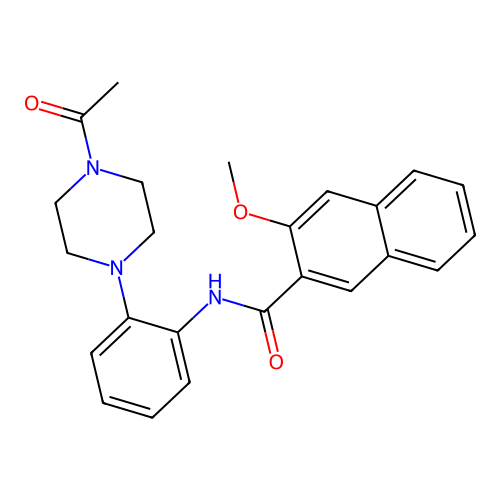 N-[2-(4-acetylpiperazin-1-yl)phenyl]-3-methoxynaphthalene-2-carboxamide structure