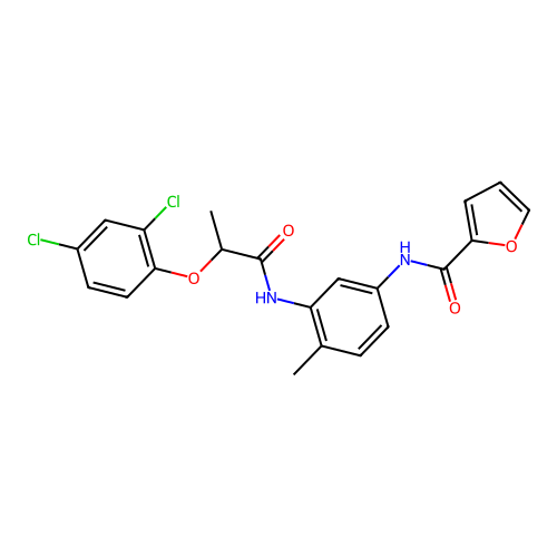 N-[3-[2-(2,4-dichlorophenoxy)propanoylamino]-4-methylphenyl]furan-2-carboxamide structure