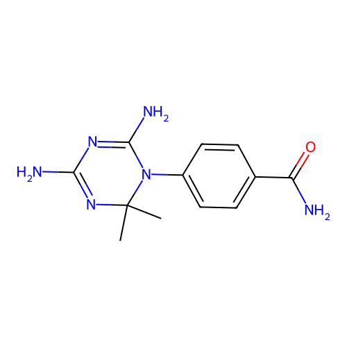 4-(4,6-Diamino-2,2-dimethyl-1,3,5-triazin-1-yl)benzamide structure