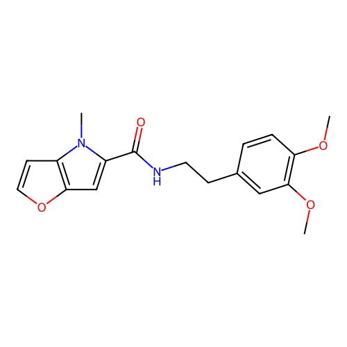 N-[2-(3,4-dimethoxyphenyl)ethyl]-4-methyl-4H-furo[3,2-b]pyrrole-5-carboxamide structure