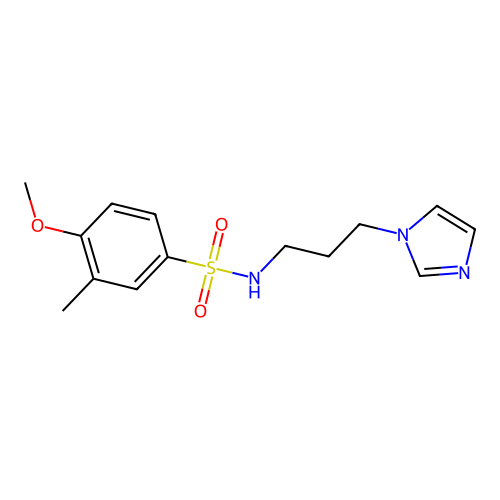 N-[3-(1H-imidazol-1-yl)propyl]-4-methoxy-3-methylbenzene-1-sulfonamide structure