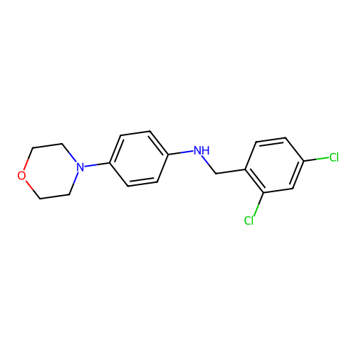 N-(2,4-dichlorobenzyl)-4-(morpholin-4-yl)aniline structure
