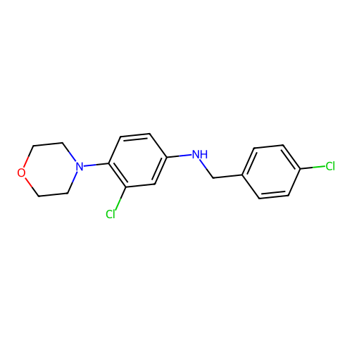 3-chloro-N-(4-chlorobenzyl)-4-(morpholin-4-yl)aniline structure