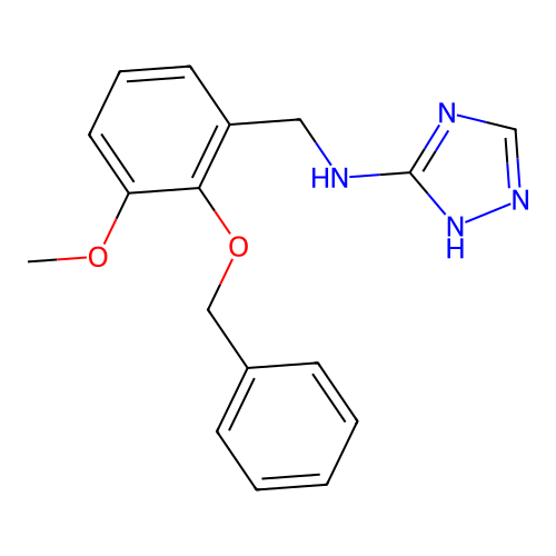 N-[2-(benzyloxy)-3-methoxybenzyl]-4H-1,2,4-triazol-3-amine structure