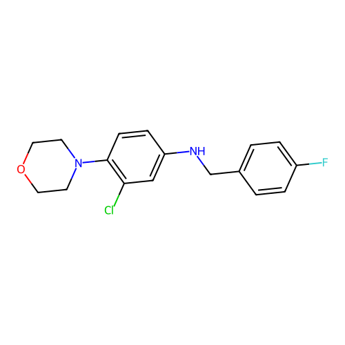 3-chloro-N-(4-fluorobenzyl)-4-(morpholin-4-yl)aniline structure