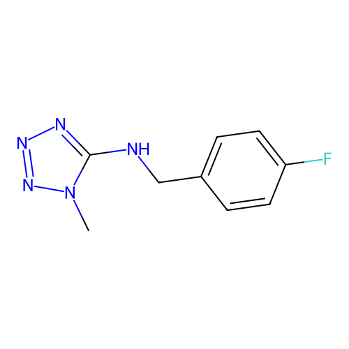 N-[(4-fluorophenyl)methyl]-1-methyltetrazol-5-amine structure