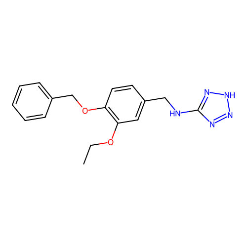 N-[4-(benzyloxy)-3-ethoxybenzyl]-1H-tetrazol-5-amine structure