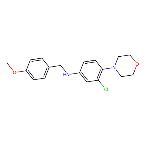 3-chloro-N-(4-methoxybenzyl)-4-(morpholin-4-yl)aniline structure