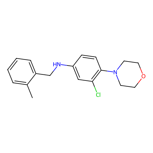 3-chloro-N-(2-methylbenzyl)-4-(morpholin-4-yl)aniline structure