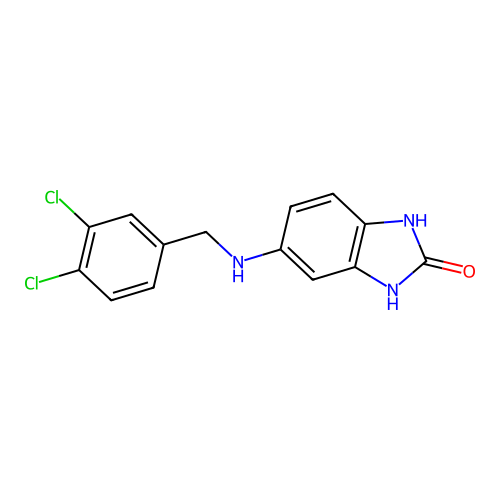 5-[(3,4-dichlorobenzyl)amino]-1,3-dihydro-2H-benzimidazol-2-one structure