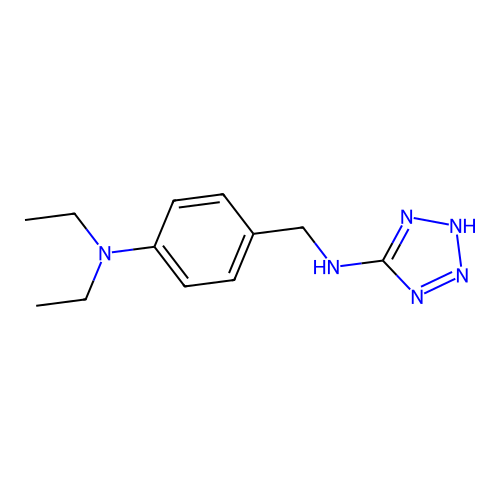 N-[4-(diethylamino)benzyl]-1H-tetrazol-5-amine structure