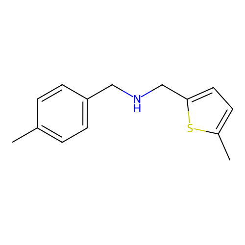 1-(4-methylphenyl)-N-[(5-methylthiophen-2-yl)methyl]methanamine structure