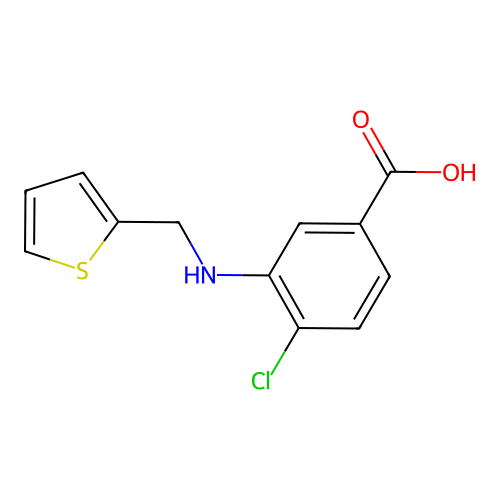 4-Chloro-3-[(2-thienylmethyl)amino]benzoic acid structure