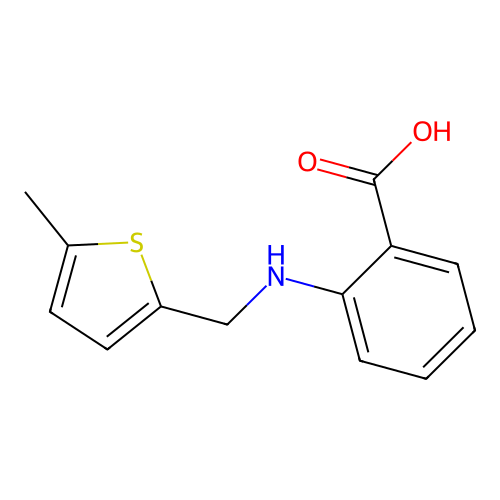 2-[(5-Methylthiophen-2-yl)methylamino]benzoic acid structure