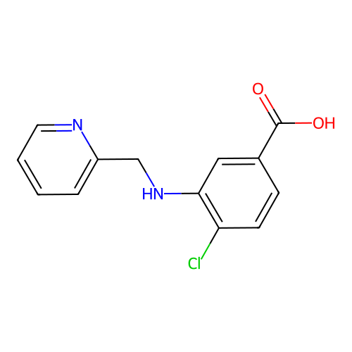 4-Chloro-3-[(pyridin-2-ylmethyl)-amino]-benzoic acid structure
