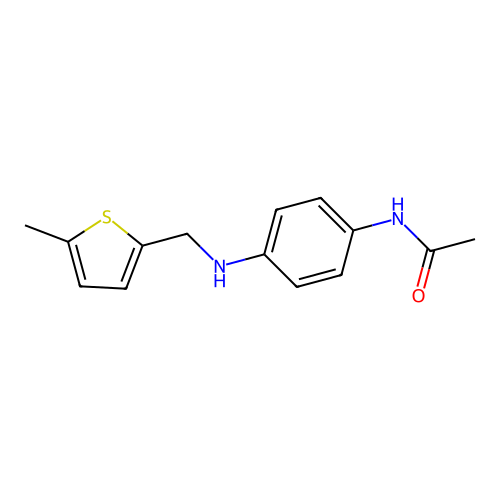 N-[4-[(5-methylthiophen-2-yl)methylamino]phenyl]acetamide structure