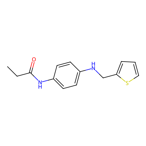N-{4-[(2-thienylmethyl)amino]phenyl}propanamide structure