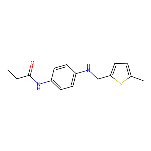N-[4-[(5-methylthiophen-2-yl)methylamino]phenyl]propanamide structure