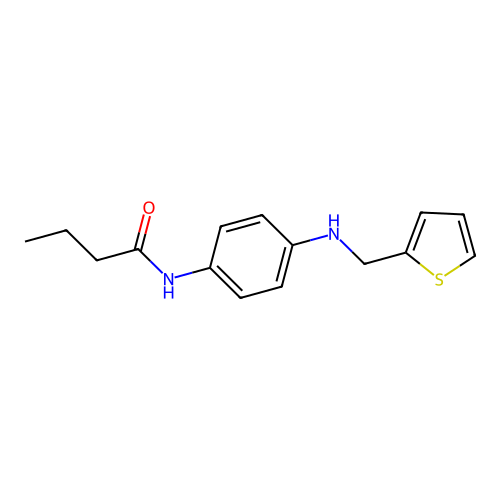 N-[4-(thiophen-2-ylmethylamino)phenyl]butanamide structure