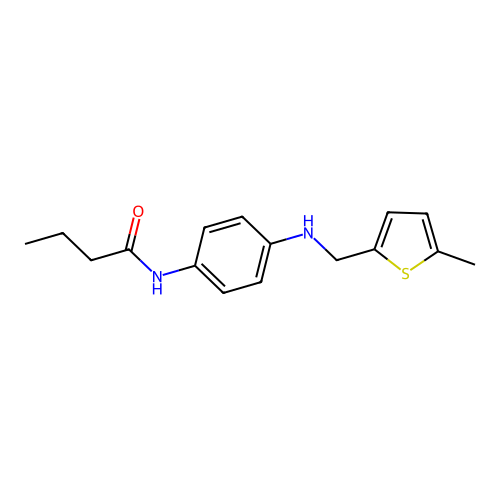 N-[4-[(5-methylthiophen-2-yl)methylamino]phenyl]butanamide structure
