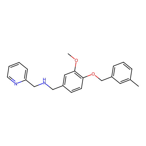 1-{3-methoxy-4-[(3-methylbenzyl)oxy]phenyl}-N-(pyridin-2-ylmethyl)methanamine structure