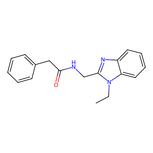 N-[(1-ethylbenzimidazol-2-yl)methyl]-2-phenylacetamide structure