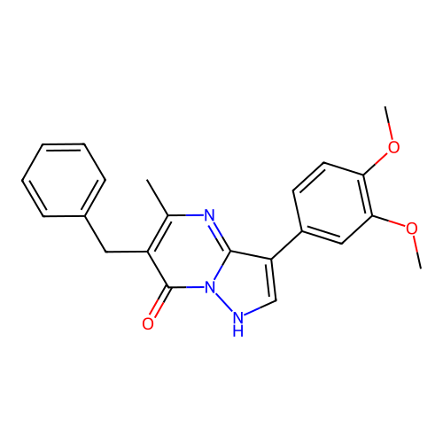 6-benzyl-3-(3,4-dimethoxyphenyl)-5-methylpyrazolo[1,5-a]pyrimidin-7(4H)-one structure