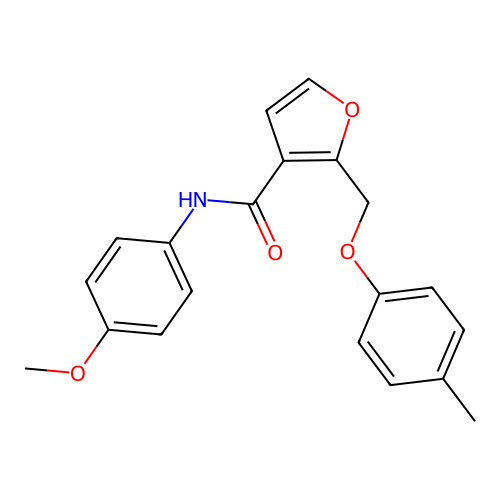 N-(4-methoxyphenyl)-2-[(4-methylphenoxy)methyl]furan-3-carboxamide structure