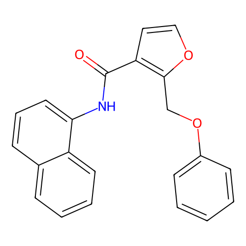N-(naphthalen-1-yl)-2-(phenoxymethyl)furan-3-carboxamide structure