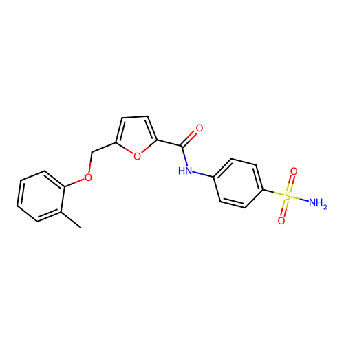 5-[(2-methylphenoxy)methyl]-N-(4-sulfamoylphenyl)furan-2-carboxamide structure