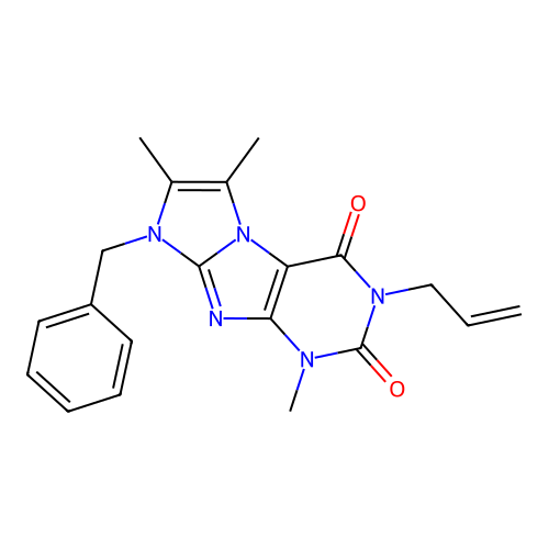 6-Benzyl-4,7,8-trimethyl-2-prop-2-enylpurino[7,8-a]imidazole-1,3-dione structure